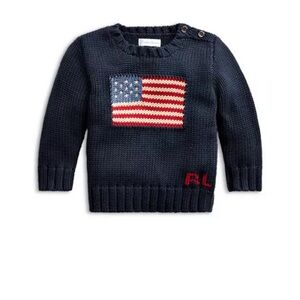 Ralph Lauren Baby Boys' Flag Sweater in Navy - size: 9M
